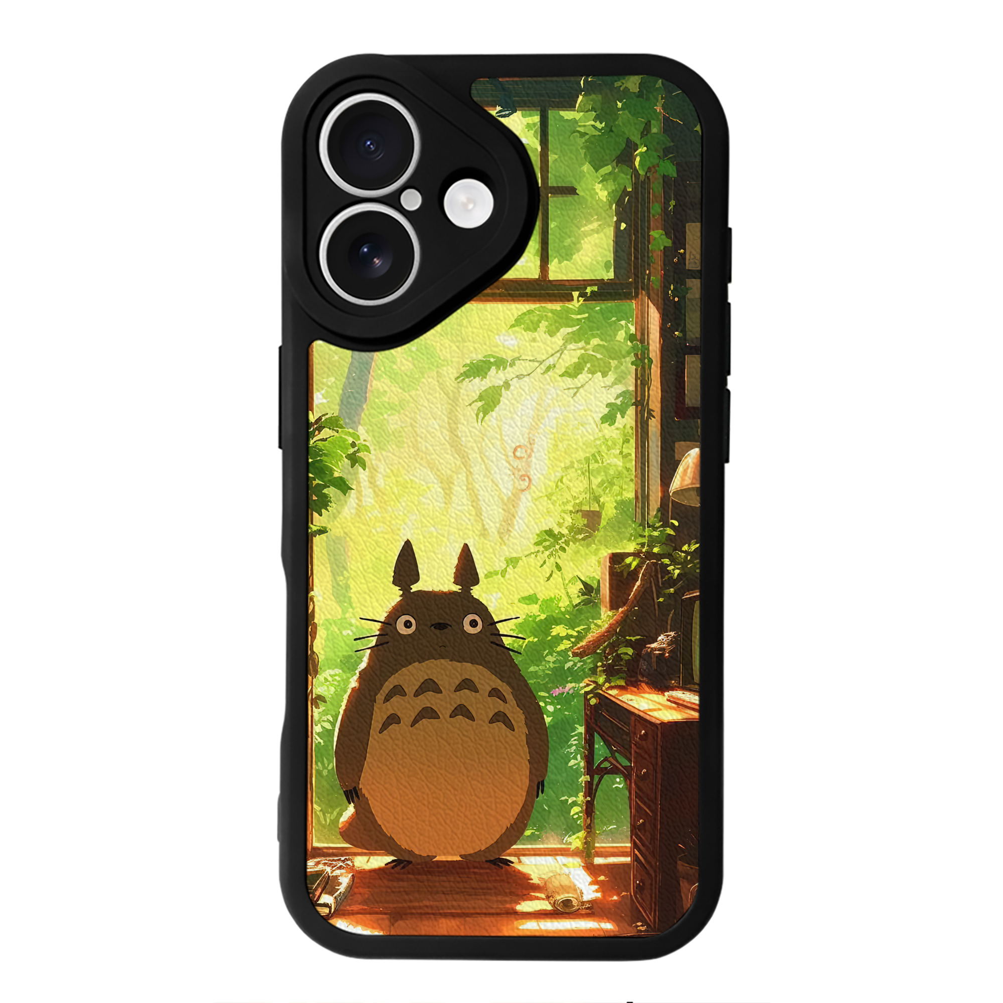 となりのトトロ 草壁メイ 草壁サツキ My Neighbor Totoro Satsuki Kusakabe Mei Kusakabe 【iPhone 16シリーズ対応】シリコンスマホケース（レザー調） 材質：シリコン